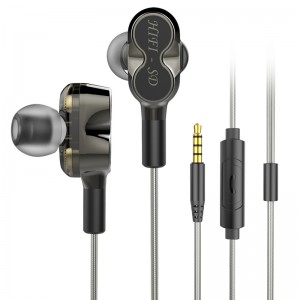 Trình điều khiển kép chất lượng cao Deep Bass stereo trong tai HiFi có dây Earbud